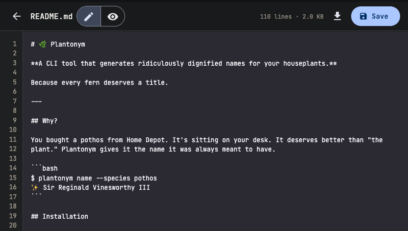 Markdown source editing